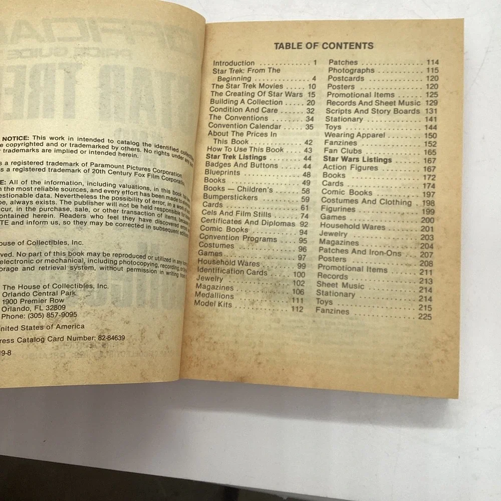 Official 1983 Price Guide to‎ Star Trek and Star Wars Collectibles Book
